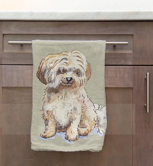 Havanese Fawn Cream Tea Towel